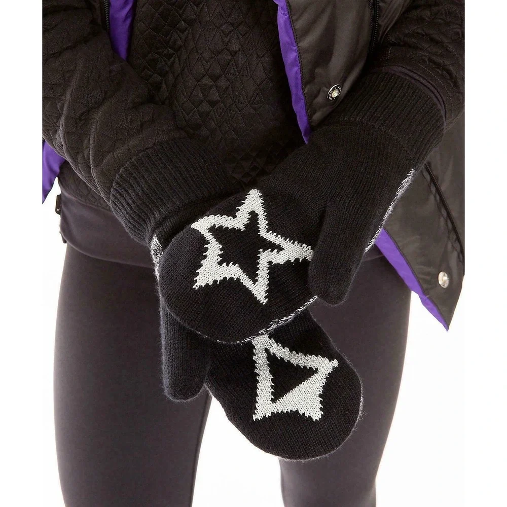 Lululemon Ivivva Naturally‎ Mitten Gloves Size M/L BLK/WHT NWOT